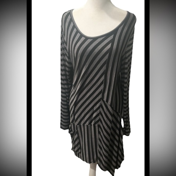 INAE Dress Tunic Striped New With Tags Long Sleeve - Picture 1 of 8